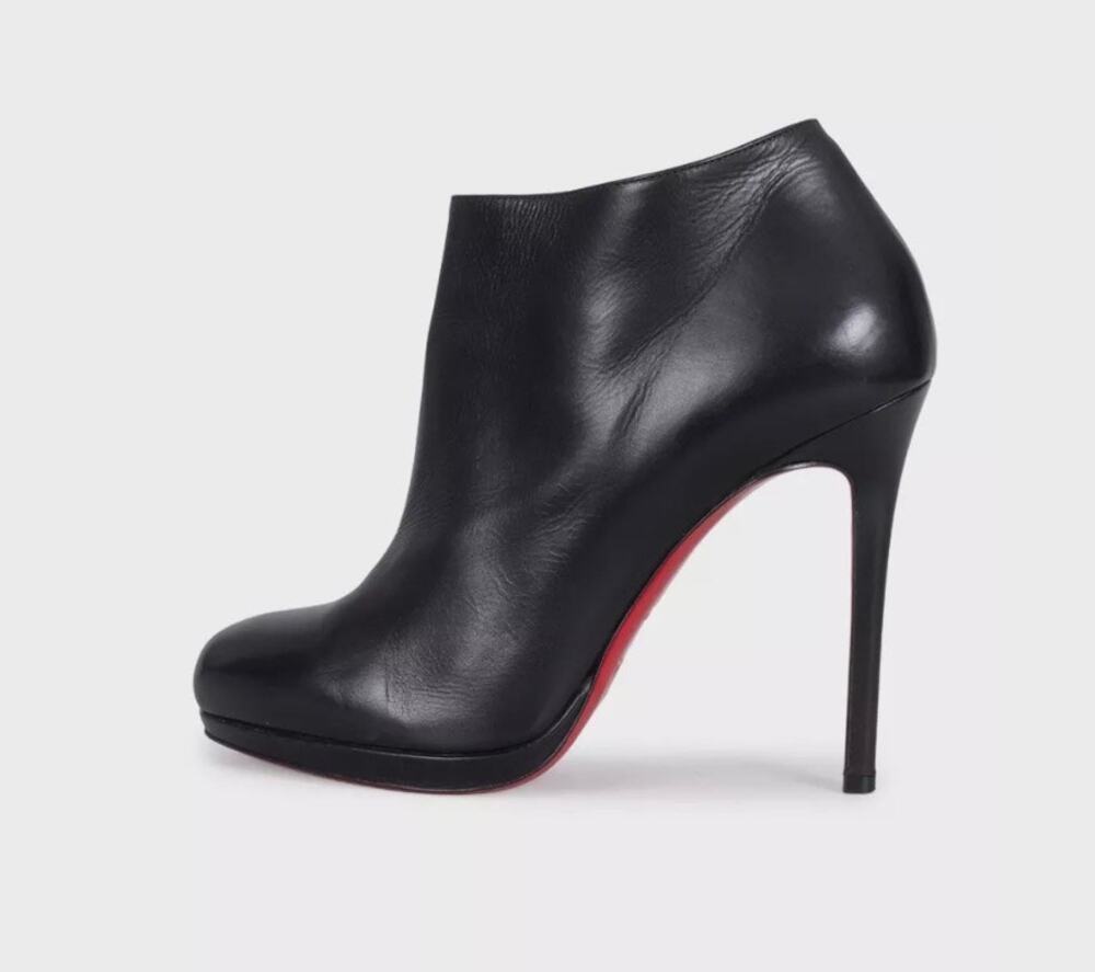 Christian Louboutin Black Leather Stiletto Ankle Boots Sz.39